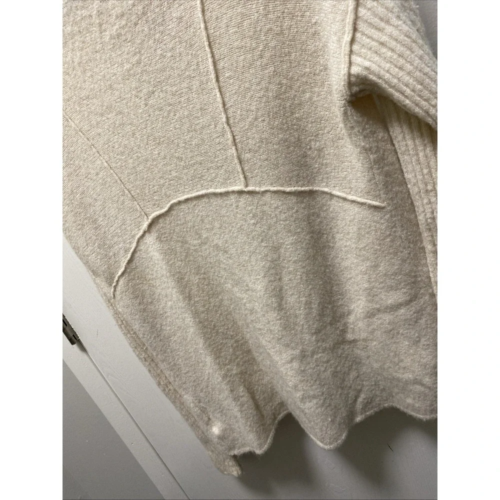 Free People Cascade Cream Soft Knit Mock Neck Sweater Cardigan Small